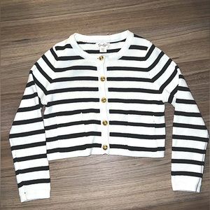 Jessica Simpson Striped Cardigan with Gold Buttons